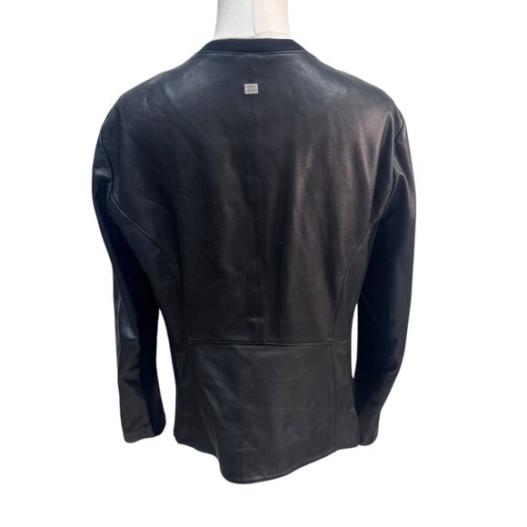 Soia & Kyo Black Lamb Leather Jacket with Knit Panels Size XL - Flaw - Picture 2 of 9
